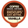 EKOCUPS Organic Vanilla Coffee Pods, Medium Roast, 40 Count for Keurig K cup Machines