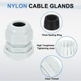 thumbnail image 3 of 3Pack NPT 1/2" Nylon Cable Glands, Waterproof Adjustable Wire Grommet, Gray, 3 of 6