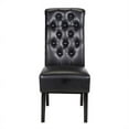 thumbnail image 2 of Lucy 2 Piece Wood Legs Dinning Chair Finish with Faux Leather in Black, 2 of 9
