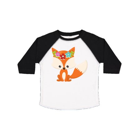 

Inktastic Spring Animals Cute Fox Fox With Flowers Gift Toddler Boy or Toddler Girl T-Shirt