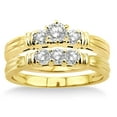 thumbnail image 2 of 0.50 Carat Three Stone Bridal Set with Round Cut Diamond in 10k Yellow Gold, 2 of 3