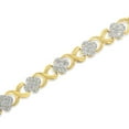 thumbnail image 4 of 10k Yellow Gold-Plated Sterling Silver 1ct TDW Diamond Floral Cluster Link Bracelet (H-I, I3), 4 of 7