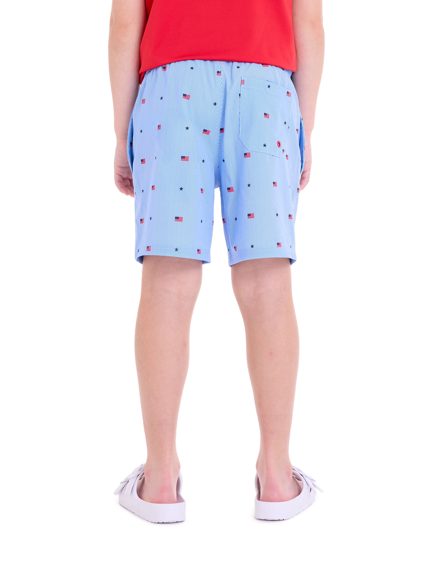 U.S. Polo Assn. Boys Flag Print Swim Short, Sizes 4-18