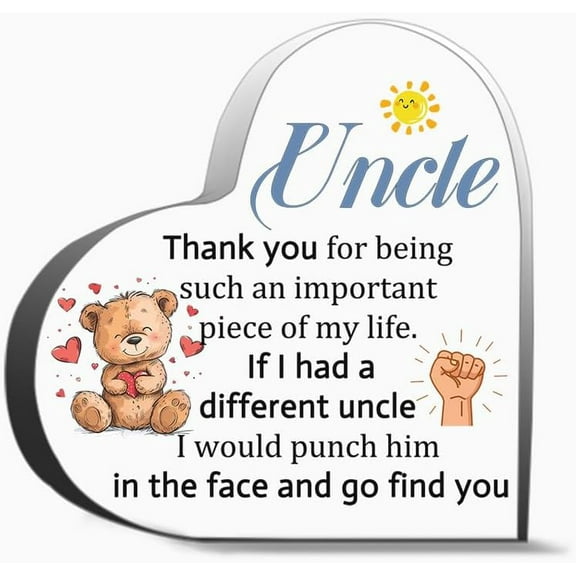 My Uncle Puzzle Shaped Plaques Father S Day Gifts For Uncle Appreciate Birthday Present Ideas Acryli Thank You Gifts For Women Men, Decoration Heart Shape Acrylic Sign Gift