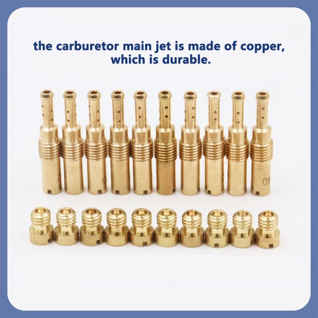 Dalazy Professional Waterproof Carburetor Main Jet Wear-resistant Nozzle Injector Slow/Pilot Jets Set Good Sealing for Motorcycles