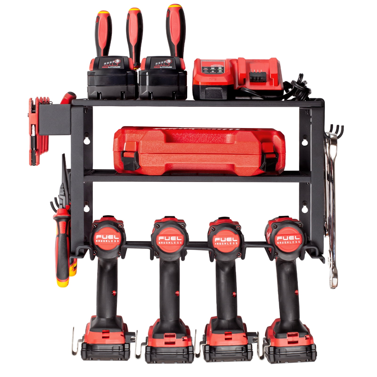 TreeLen Power Tool Organizer Wall Mount, 3 Layers Heavy Duty Drill Holder Suitable for Garage, Workshop and Warehouse