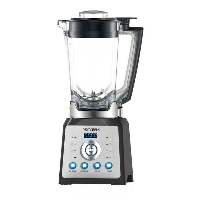 Homgeek 750W Blender with Glass Pitcher 48oz Kitchen for Smoothies Silver  with 6 Stainless Steel Blades with Glass Pitcher 