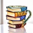 thumbnail image 4 of Fiudx Taza Pintada a Mano, Diseño Vintage de Novela Apilada, Estilo Literario, Acogedora Decoración de Escritorio, Regalo Perfecto para Amantes de Los Libros, Ideal para Profesores y Bibliotecarios (, 4 of 4