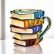 thumbnail image 4 of Aparatos de cocina, accesorios de cocina, utensilios de cocina, herramienta de cocina, taza de café con forma de libro pintado, original, taza de café apilable con forma de libro, regalo coleccionable, 4 of 4