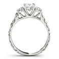 thumbnail image 2 of Eloya Jewel 14K White Gold Plated Ring - 2.24 Ct Cushion Cut Moissanite - Vintage Filigree Three Stone Rings for Women - Dazzling Choice for Engagement and Wedding Jewelry to Symbolize Love, 2 of 2