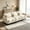 Beige + Chenille + 3 Seat, variant on AUU Chenille 3-Seater Modular Sofa with Ergonomic Curve Design & Lumbar Pillow – Soft Supportive Couch, Easy Assembly for Living Room, Office, or Apartment