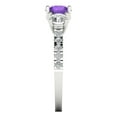 thumbnail image 3 of Clara Pucci 14K White Gold 1.97ct Amethyst Three-Stone Ring for Women, 3 of 8