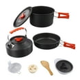 thumbnail image 3 of Camping Cooking Set 2-3 Persons Cookware Set Pots and Frying Pans For Hiking Orange, 3 of 9