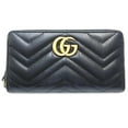thumbnail image 1 of Pre-Owned GUCCI Marmont Round Zip Wallet in Black Leather (443123) for Women (188652) (Good), 1 of 10