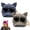 Khaki+navy, variant on Y2K Cat Ear Trucker Hat with Detachable Sunglasses Vintage Washed Baseball Cap Pilot Style UV Protection Snapback