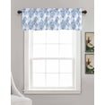 thumbnail image 3 of Blue Geometric Kitchen Valances for Windows Farmhouse Linen Window Valance Curtain for Living Room Window Treatment Simplistic Modern Abstract Hexagon Art Valance Rod Pocket Topper, 60 x 18 Inch, 3 of 6