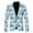 Light Blue, variant on Overcoat For Mens Coats And Jackets Mens Casual Christmas Snowflake Santa Printed Lapel Button Suit Jacket