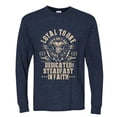 thumbnail image 2 of Wild Bobby, Loyal To One Dedicated Steadfast In Faith | Religious Bible Verse John 14:6 Inspirational/Christian Men Long Sleeve Shirt, Vintage Heather Navy, 3X-Large, 2 of 6