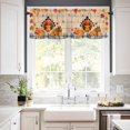 thumbnail image 2 of Turkey Kitchen Valances for Windows 42x12 Inch Kitchen Curtains Valances Rod Pocket Orange Thanksgiving Pumpkin Sunflower Blue Check Bathroom Window Valances for Window Treatment Decor, 2 of 6
