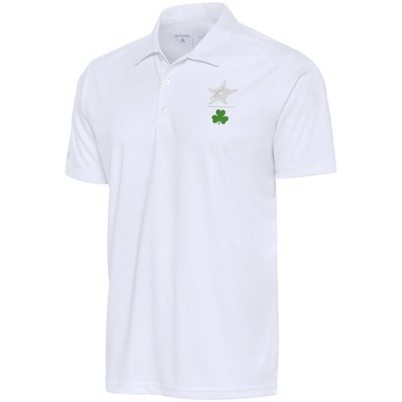 Men's Antigua  White Dallas Stars Shamrock Tribute Polo