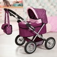 thumbnail image 5 of Bayer Design Doll Burgundy/Pink Trendy Pram W/ Shoulder Bag, Fits Dolls Up To 18", Adjustable Handle, Shopping Basket, Ages 3+, 5 of 5