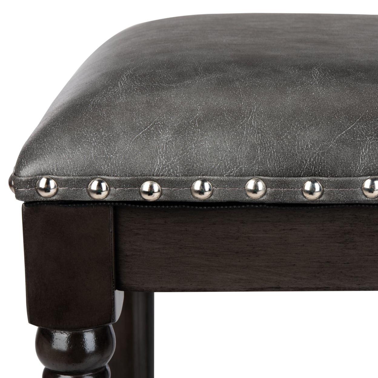 SAFAVIEH Preston Mid-Century Retro Bar Stool, Set of 2, Grey Leather