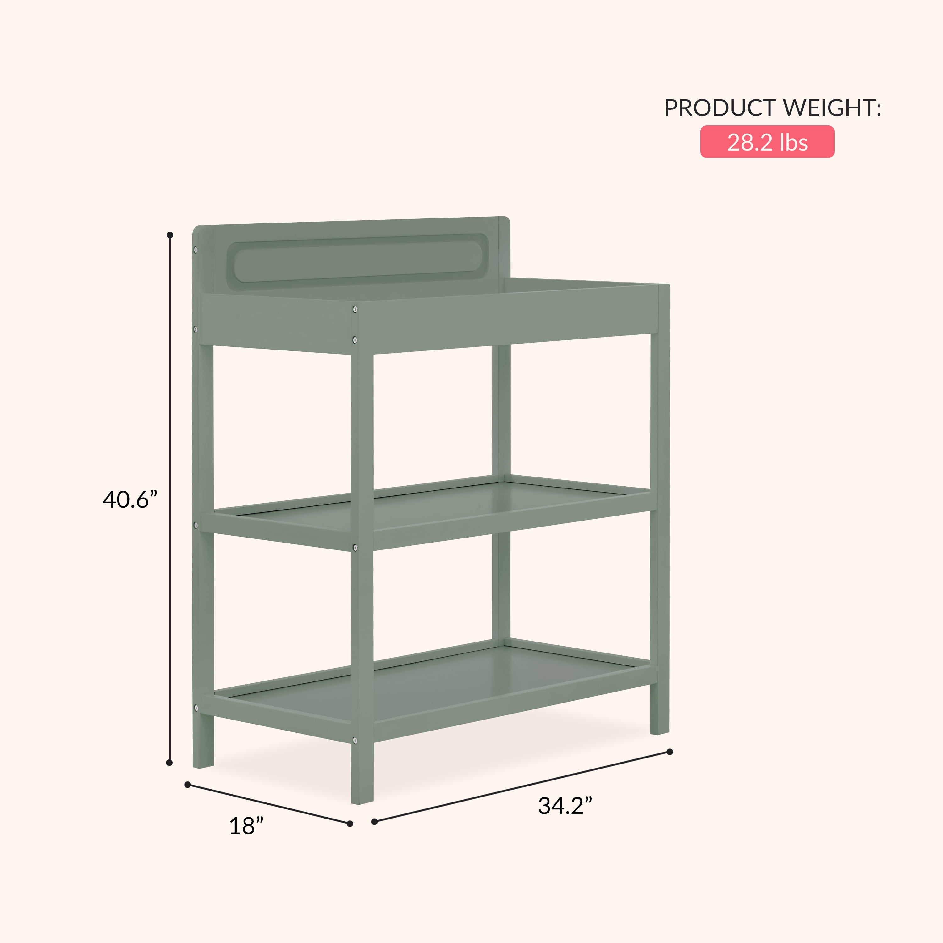 Dream On Me Avery Changing Table, Meadow Green