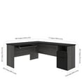 thumbnail image 5 of Bestar Norma L Shaped Computer Desk in Black and Bark Gray, 5 of 9