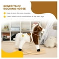 thumbnail image 4 of Qaba Rocking Horse with Sound, Ride on Horse with Saddle, Toddler Rocker, Gift for 3-8 Year Old, Brown, 4 of 9