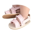 thumbnail image 1 of Zanarzt Sandales pour Tout-Petits Fille Bébé à Bride Sandales à Enfiler Ajourées Bout Ouvert Tissu Semelles Souples Chaussures de Marche pour Tout-Petits Sandales Rouge,0-6 Mois, 1 of 5