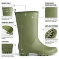 HISEA Rubber Wide Calf Rain Boots for Women Olive Green Size 11