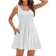 thumbnail image 2 of Ovbmpzd Holiday Dresses for Women 2026 Sleeveless White Mini Dress V Neck Dresses 1930s Dresses for Women XL, 2 of 9