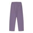 thumbnail image 5 of MKOSPLRT Linen Harem Pants for Kid Girls Boys Drawstring Elastic Waist Cropped Pants Solid Baggy Lounge Pants with Pocket, 5 of 7