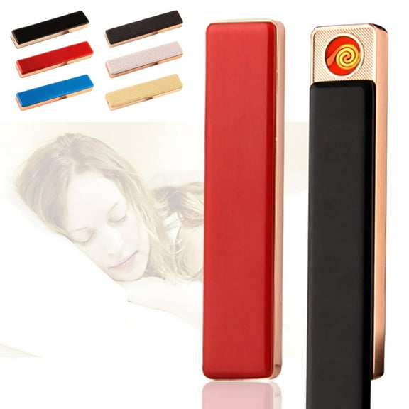 Nsxcdh USB Charging Metal Slim Lighter Windproof 2.95x0.67x0.31in,Quiet Heating Filament No Flame,Alloy Body Frosted Finish,Fast Light Strong Heat,Compact Pocket Gift