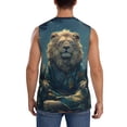thumbnail image 4 of Balery Starry Sky Meditating Lion Camisetas sin mangas para hombre, absorbe la humedad y protege contra el mal olor.-XX-Large, 4 of 7