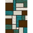 thumbnail image 6 of PREMIUM 3D Hand Carved Modern 8X10 8X11 Rug Contemporary 3995 Brown Turquoise, 6 of 11