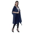 thumbnail image 3 of Moomaya Womens Georgette Shrug Open Front Long Sheer Coverup w/ Tassels, 3 of 7