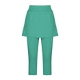 thumbnail image 6 of Bloomae Skirted Leggings for Women Tennis Golf Skorts Capris Gym Yoga Legging with Skirts for Running Workout Active Mint Green#01 S, 6 of 6