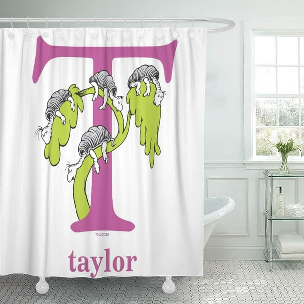 Suttom Turtle Dr Seuss Abc Letter Purple Add Your Name Shower Curtain 60x72 Inch Com Suttom Turtle Dr Seuss Abc Letter, Dr Seuss Curtains
