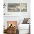 thumbnail image 6 of Drsoum Vintage Wall Art Clouds in the Sky Landscape Painting Retro Cloudy Scenery Farmhouse Bedroom Above of Bed Living Room Decor 12x16in3pcs Brown Framed, 6 of 7