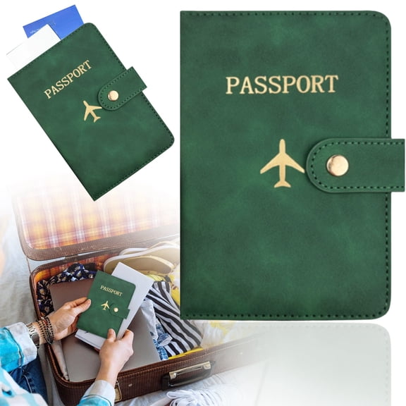 Passport Wallets Travel Holder Set, Passport and Document Organizer, RFIDBlocking Travel Wallet with Zipper, Multifunctional Passport Holder for Women Men Bridesmaid Gift Green