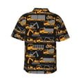 thumbnail image 3 of Balery Yellow Excavator Print Men's Hawaiian Shirts Short Sleeve Beach Shirt Relaxed Fit Vacation Button Down Shirts-Large, 3 of 9