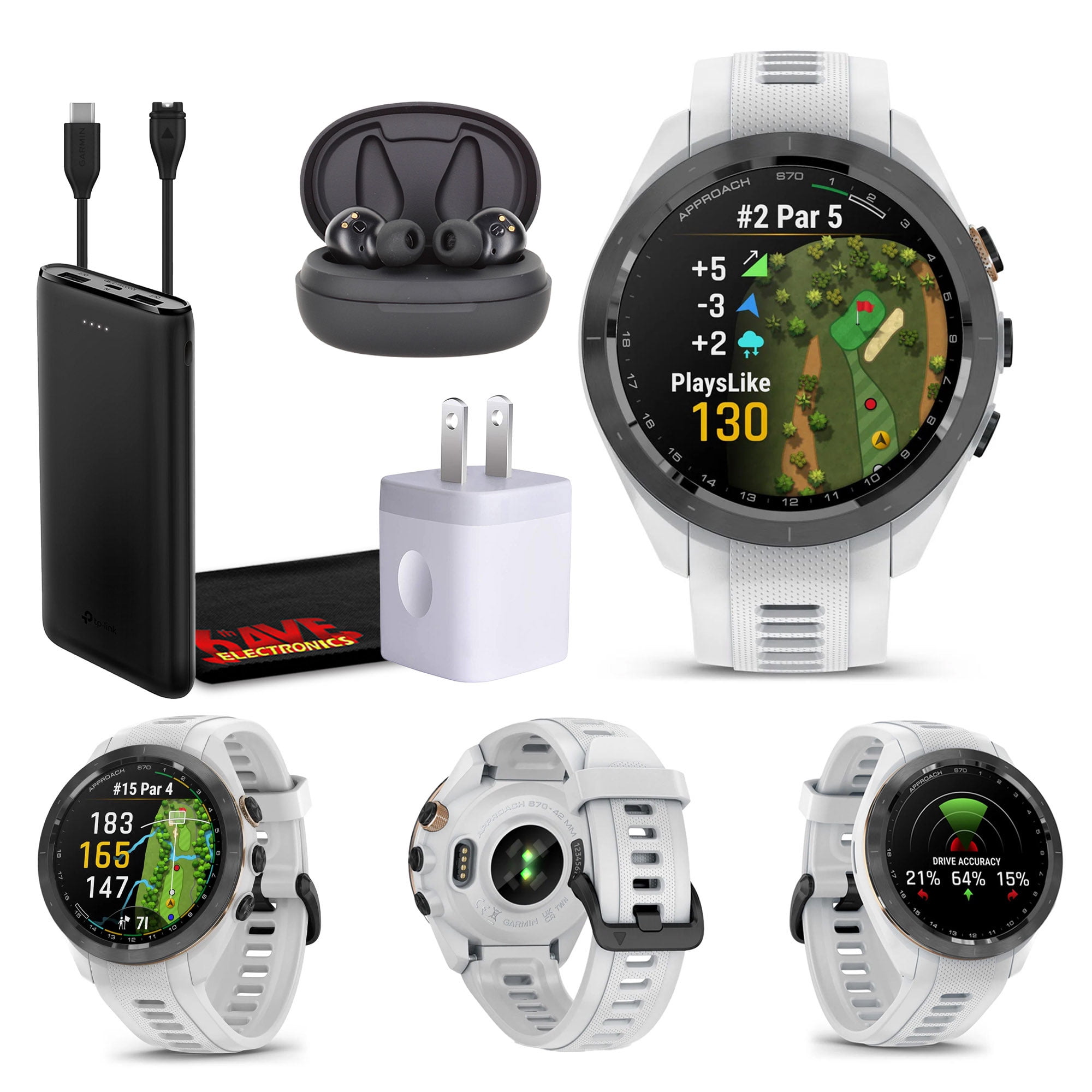 Garmin Approach S70 Premium GPS Golf Watch with 1.4” AMOLED