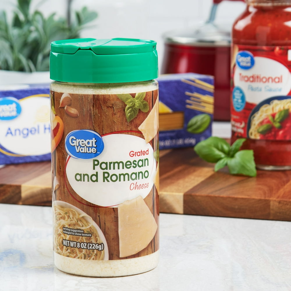 (3 Pack) Great Value Grated Parmesan & Romano Cheese, 8 oz Walmart