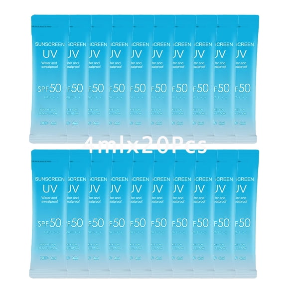 Protector solar DuaTana SPF50+ PA+++, 4 ml, tamaño de viaje, paquete de 20
