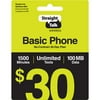 Straight Talk $30 Basic Flip Phone 30-Day Prepaid Plan e-PIN Top Up (Email Delivery)