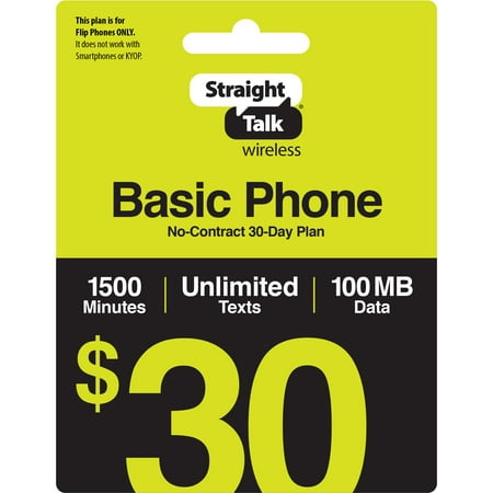 Straight Talk $30 Basic Flip Phone 30-Day Prepaid Plan (Email Delivery)