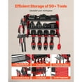 thumbnail image 4 of KFFKFF Power Tool Organizer Wall Mount, 3-Layer Storage Rack with 4 Drill Holders, Tools Holder and Storage Rack with Side Pegboards, 4 of 9