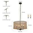 thumbnail image 2 of Miumaeov 4-Light Rattan Chandeliers 20" Hand Woven Bohemian Pendant Chandelier Light Fixture for Kitchen Island Living Room Bedroom Hallway Foyer, 2 of 12