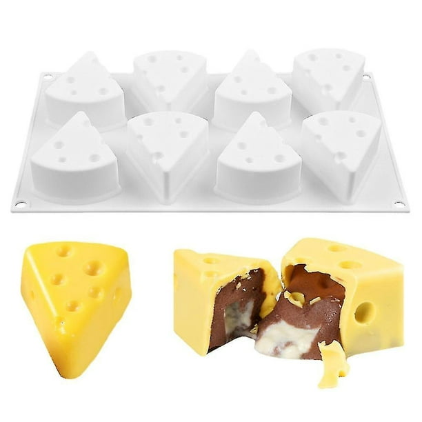 Molde de silicona para queso de 8 cavidades, para decorar tartas, herramientas para hornear de bricolaje, moldes de mousse de postre francés